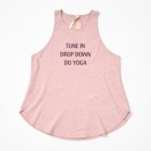 Women’s Pink Yoga Tank Top - Tune In Drop Down Do Yoga